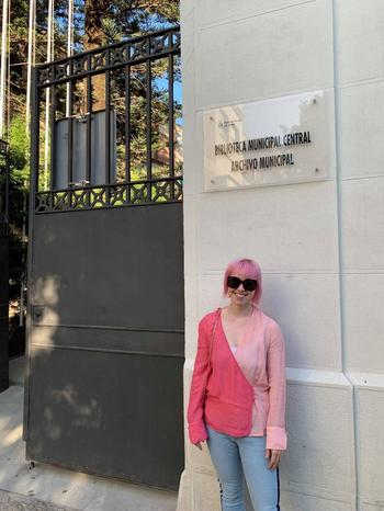 Outside the archive in Jerez de la Frontera